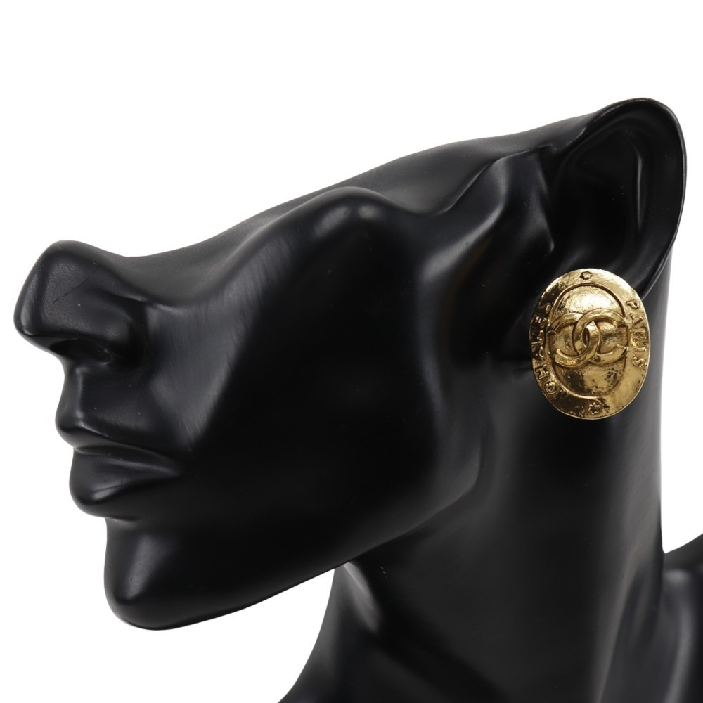 CHANEL Authentic Gold Logo Earrings - Picture 2 of 7